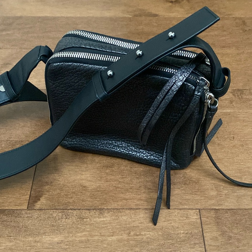 All Saints black leather bag